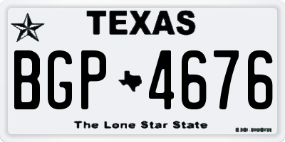 TX license plate BGP4676
