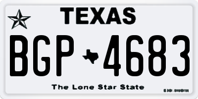 TX license plate BGP4683