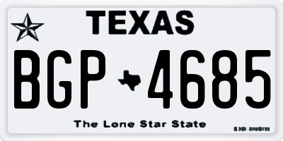TX license plate BGP4685