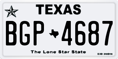 TX license plate BGP4687