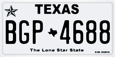 TX license plate BGP4688