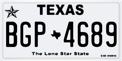 TX license plate BGP4689