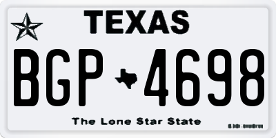 TX license plate BGP4698