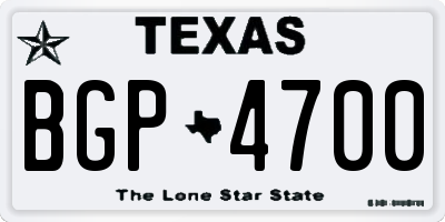 TX license plate BGP4700