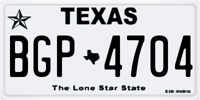 TX license plate BGP4704