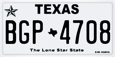 TX license plate BGP4708