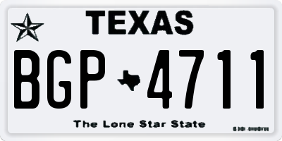 TX license plate BGP4711