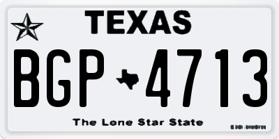 TX license plate BGP4713
