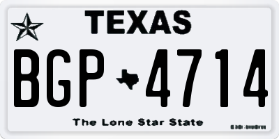 TX license plate BGP4714