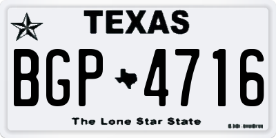 TX license plate BGP4716