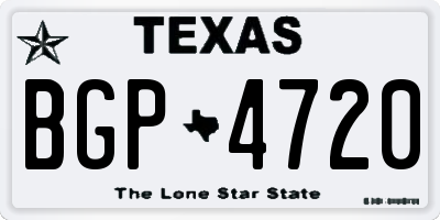 TX license plate BGP4720