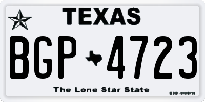 TX license plate BGP4723