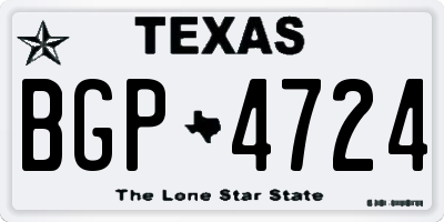 TX license plate BGP4724