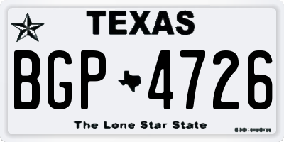 TX license plate BGP4726