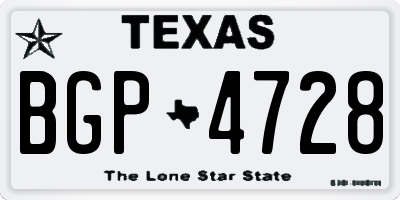TX license plate BGP4728