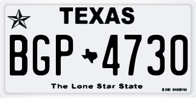 TX license plate BGP4730