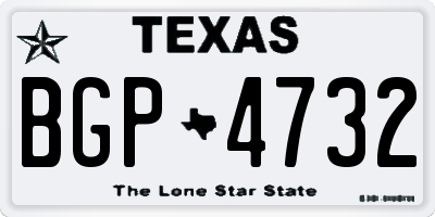 TX license plate BGP4732