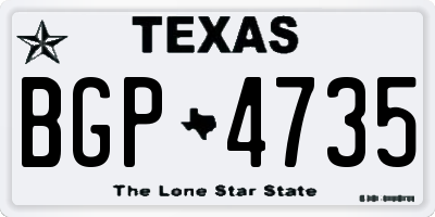 TX license plate BGP4735
