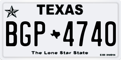 TX license plate BGP4740
