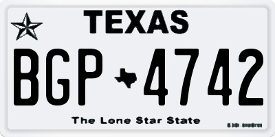 TX license plate BGP4742