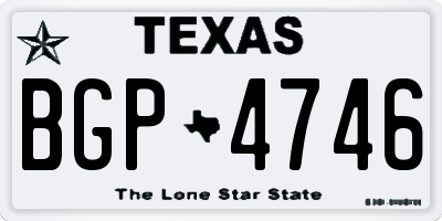 TX license plate BGP4746