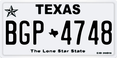 TX license plate BGP4748
