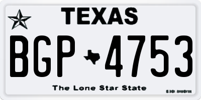 TX license plate BGP4753