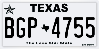 TX license plate BGP4755