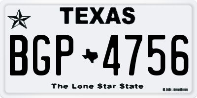 TX license plate BGP4756