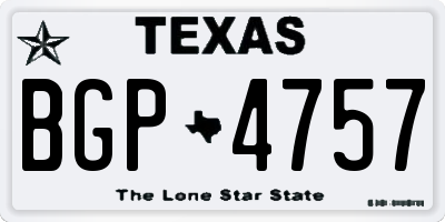 TX license plate BGP4757