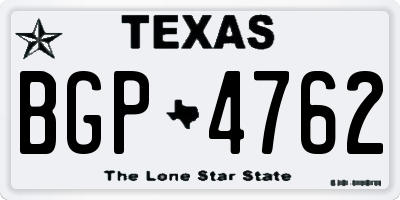 TX license plate BGP4762