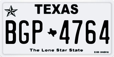 TX license plate BGP4764