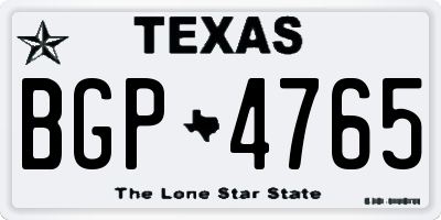 TX license plate BGP4765