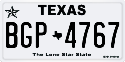 TX license plate BGP4767