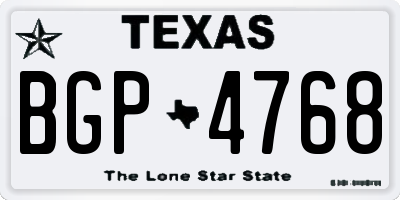 TX license plate BGP4768
