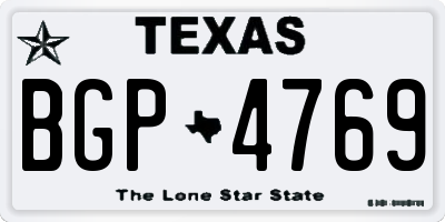 TX license plate BGP4769