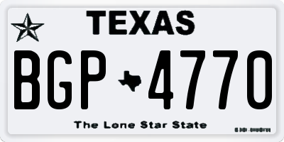 TX license plate BGP4770