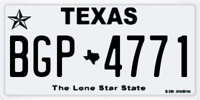 TX license plate BGP4771