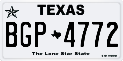 TX license plate BGP4772