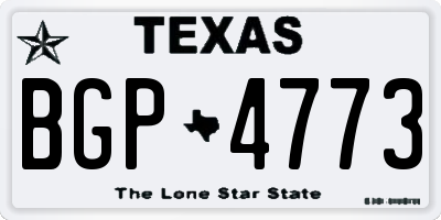 TX license plate BGP4773