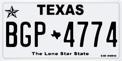 TX license plate BGP4774