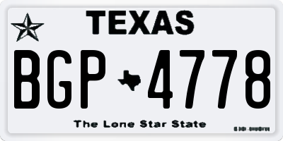TX license plate BGP4778