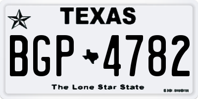 TX license plate BGP4782
