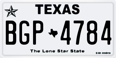 TX license plate BGP4784