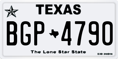 TX license plate BGP4790