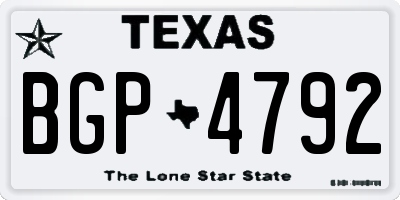TX license plate BGP4792