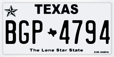 TX license plate BGP4794