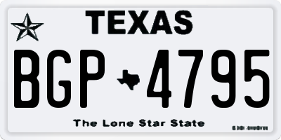 TX license plate BGP4795