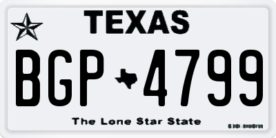 TX license plate BGP4799