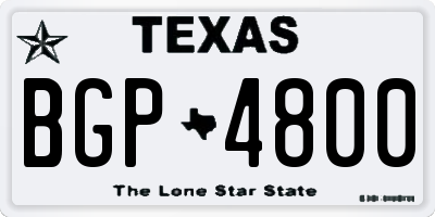 TX license plate BGP4800